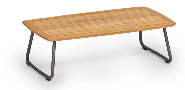 Gartentisch Weish�upl Denia Couchtisch Loungetisch 115x55 Aluminium, Teakholz